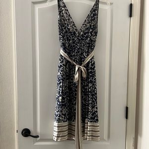 Bcbg belted dress with satin trim